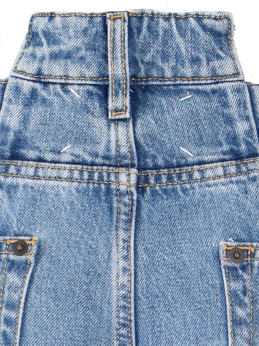 Maison Margiela High-Waisted Cut-Out Jeans With Wide Leg Silhouette