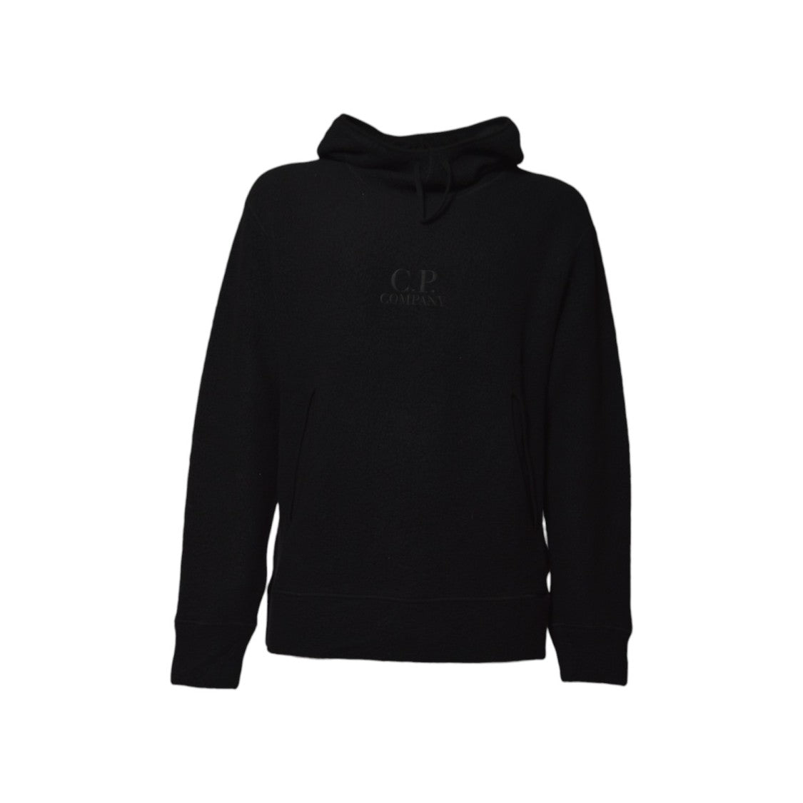 C.P. Company Black Wool Fleece Hooded Polar Fleece Sweater