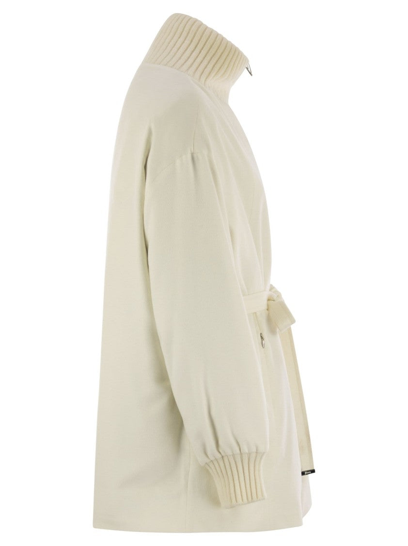 Herno Silk And Cashmere Jacket With Belt