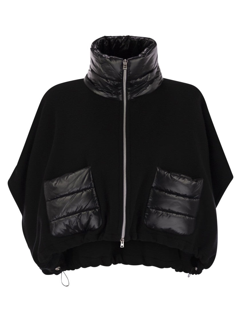 Herno Resort Poncho In Wool And Cashemre