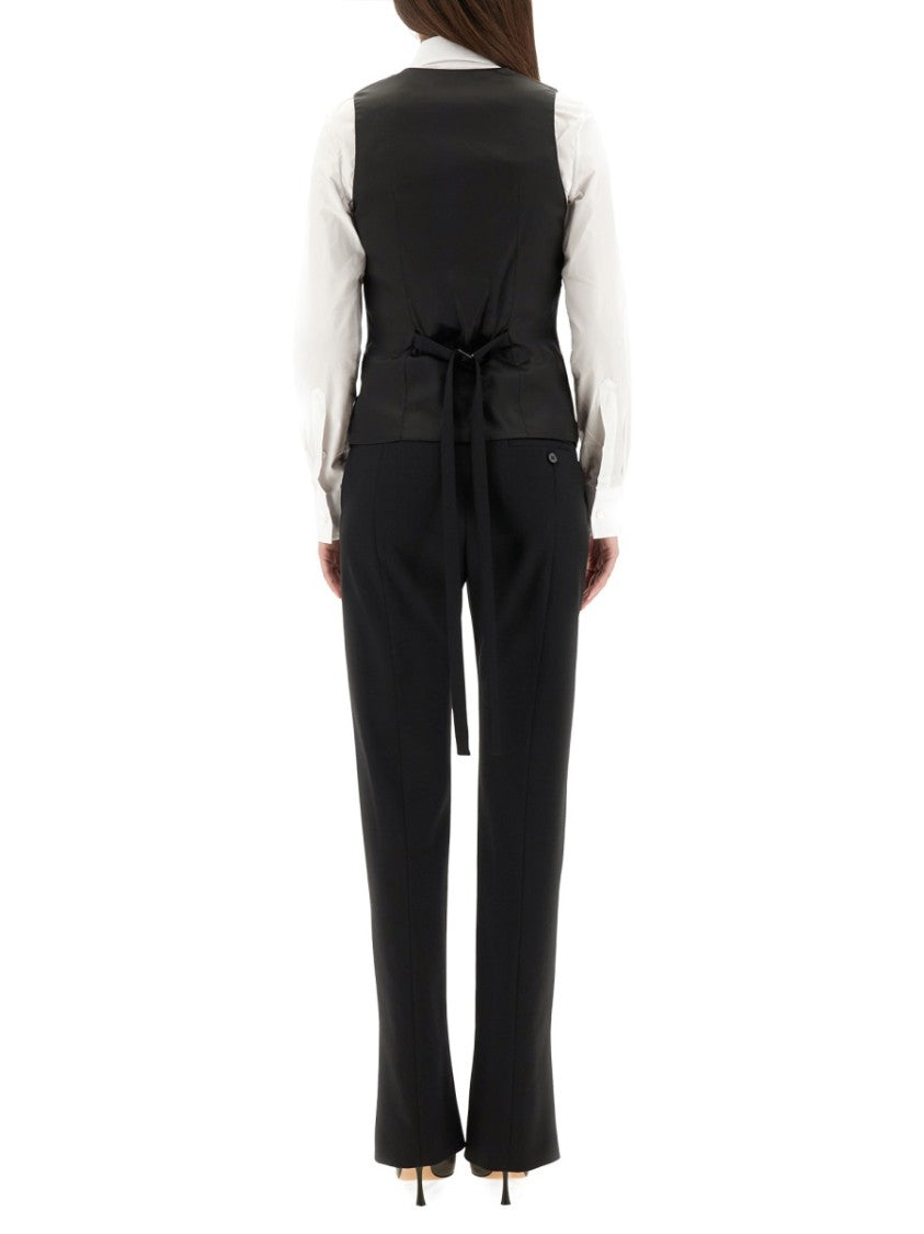 Alexander Mcqueen Fitted Black Vest Corset