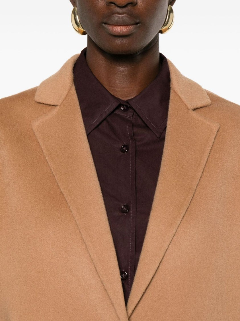 Semi Couture Beige Wool Coat With Oversized Silhouette