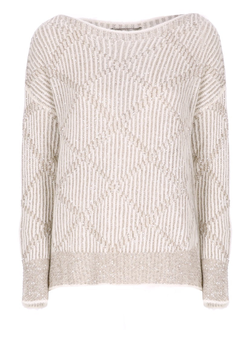 D. Exterior Beige Alpaca And Wool Sweater