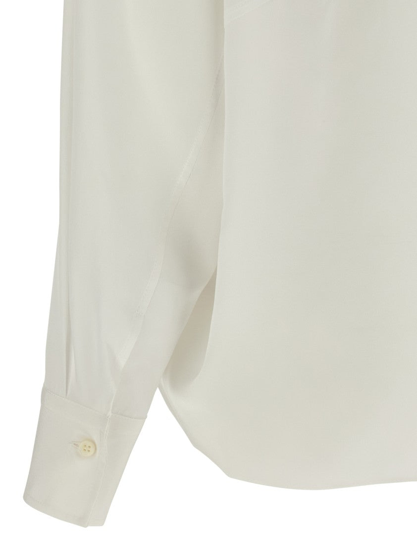 Brunello Cucinelli High Neck Silk Blouse