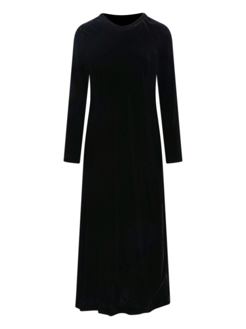 Aspesi Midi Dress With Round Neckline And Flared Hem