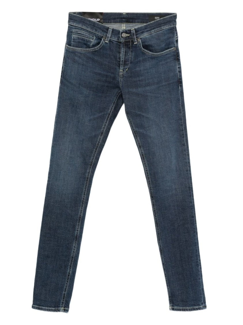 Dondup Slim-Fit Five-Pocket Jeans In Medium Blue Wash