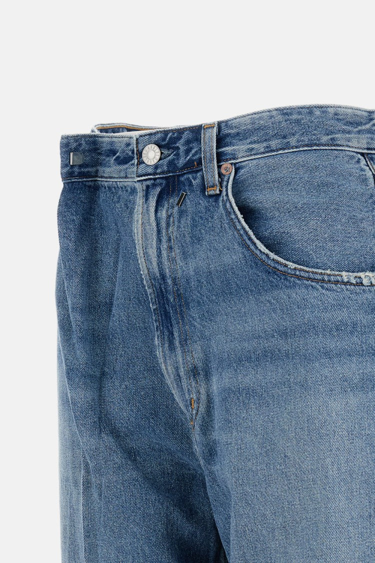 Agolde Wide-Leg Light Blue Denim Jeans With Classic Five-Pocket Design