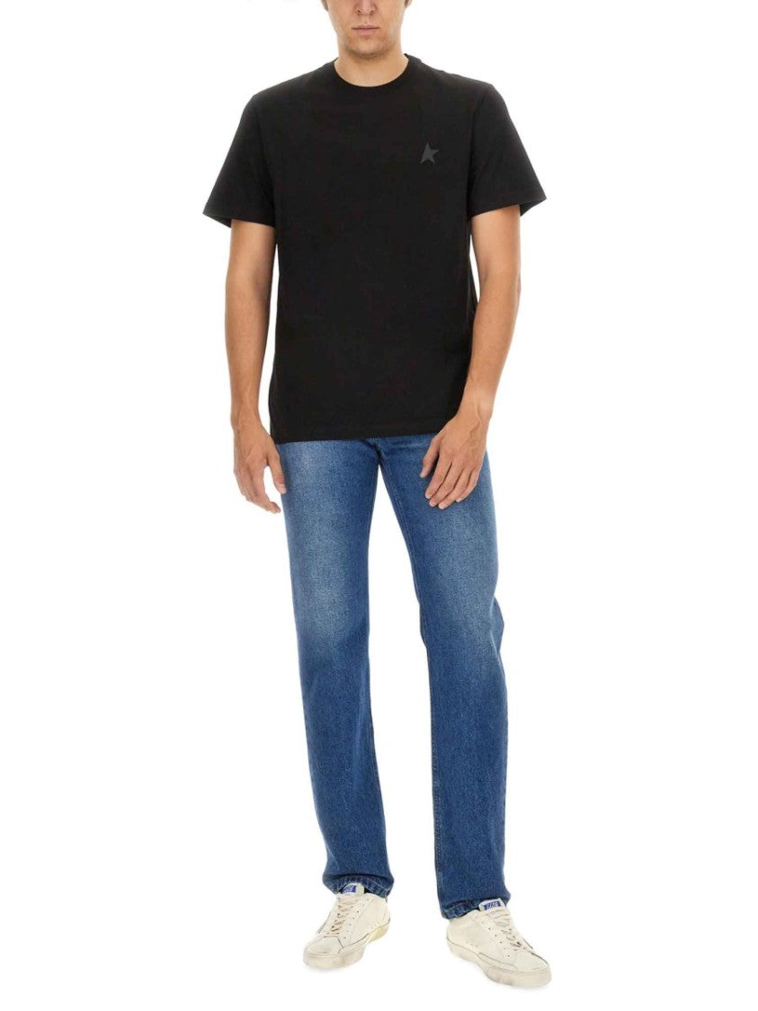 Golden Goose Minimalist Black Jersey T-Shirt With Subtle Logo Detail
