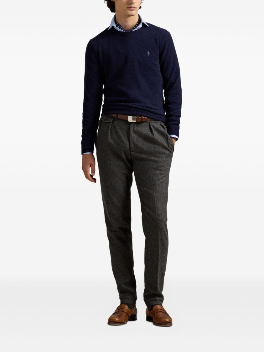 Polo Ralph Lauren Crew Neck Knit Sweater In Rich Deep Blue