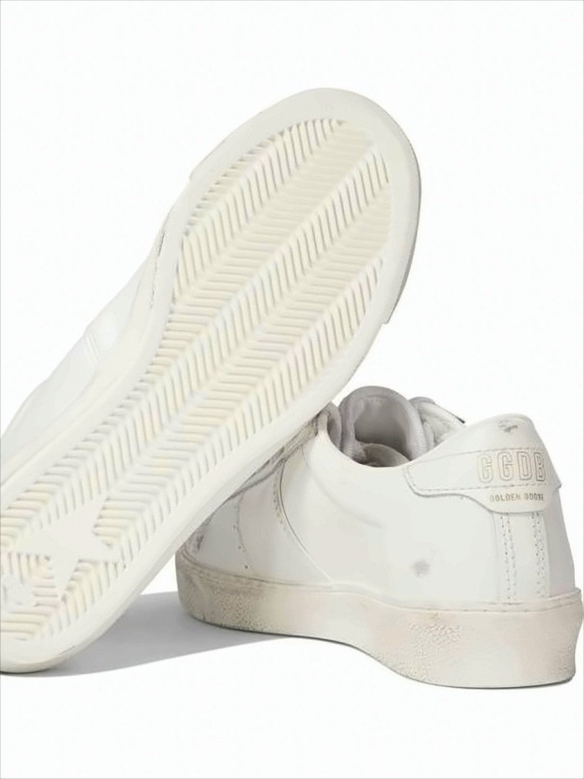 Golden Goose Low-Top Sneakers With Distressed Leather Finish And Gold Accents