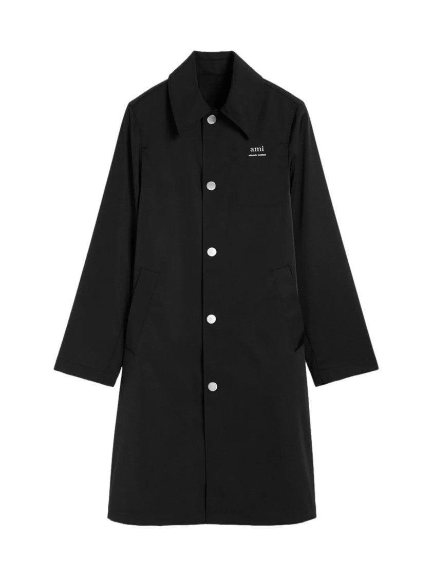 Ami Technical Twill Logo Raincoat