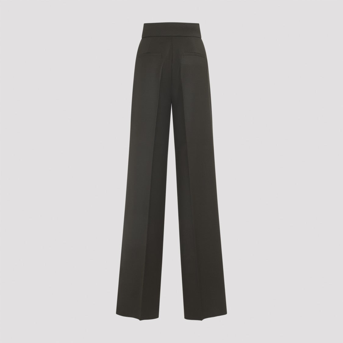 Max Mara Wide-Leg Moss Green Virgin Wool Pants