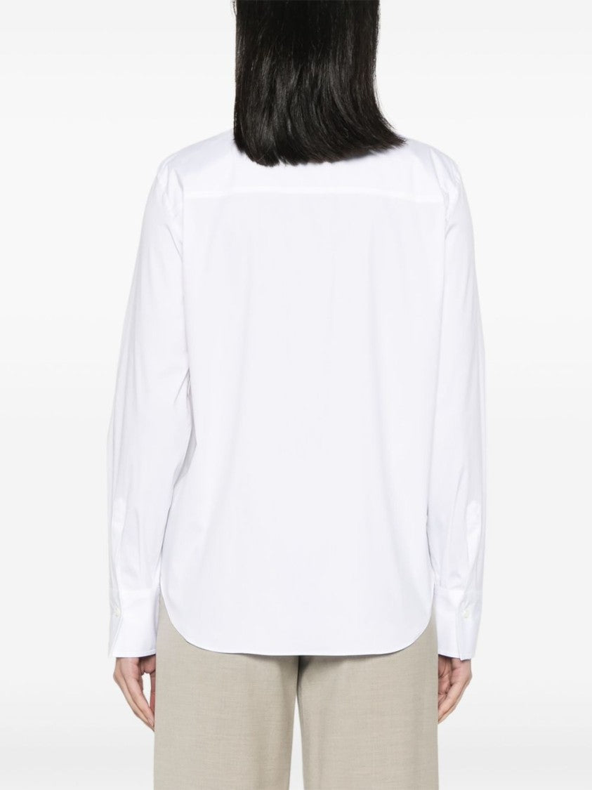 Brunello Cucinelli White Cotton Shirt With Stretch Design
