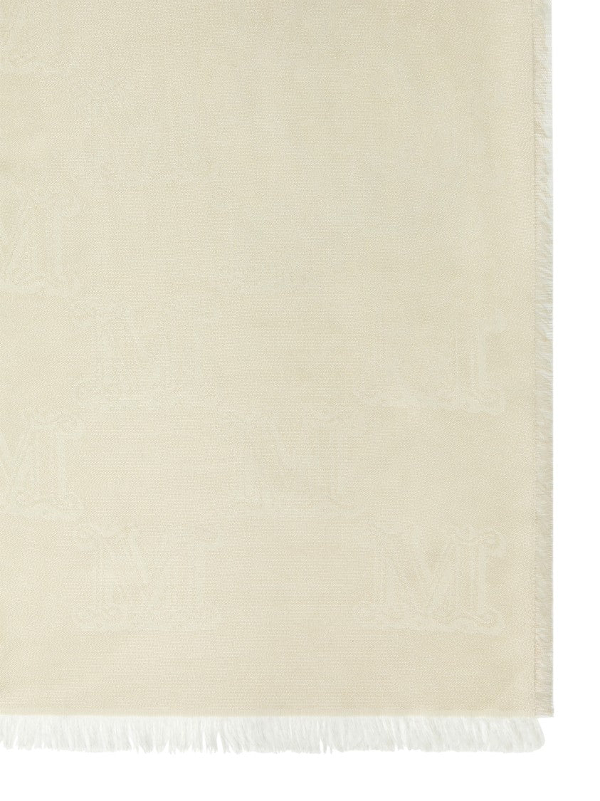 Max Mara Logo Patterned Scarf With Delicate Fringe