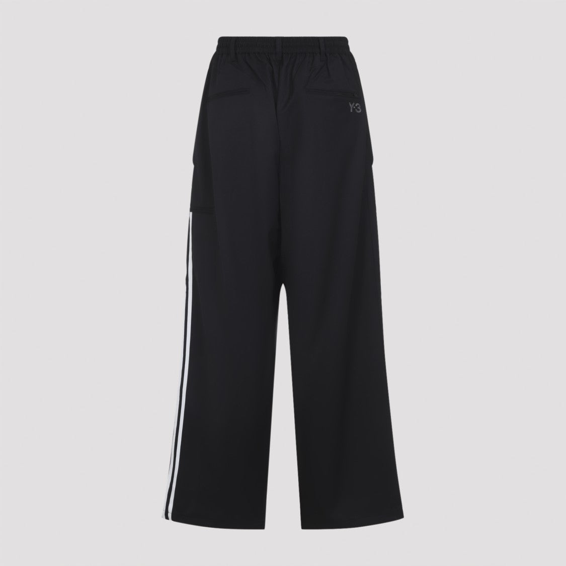Y-3 Wide-Leg Pants With Signature Three-Stripes And Functional Pockets