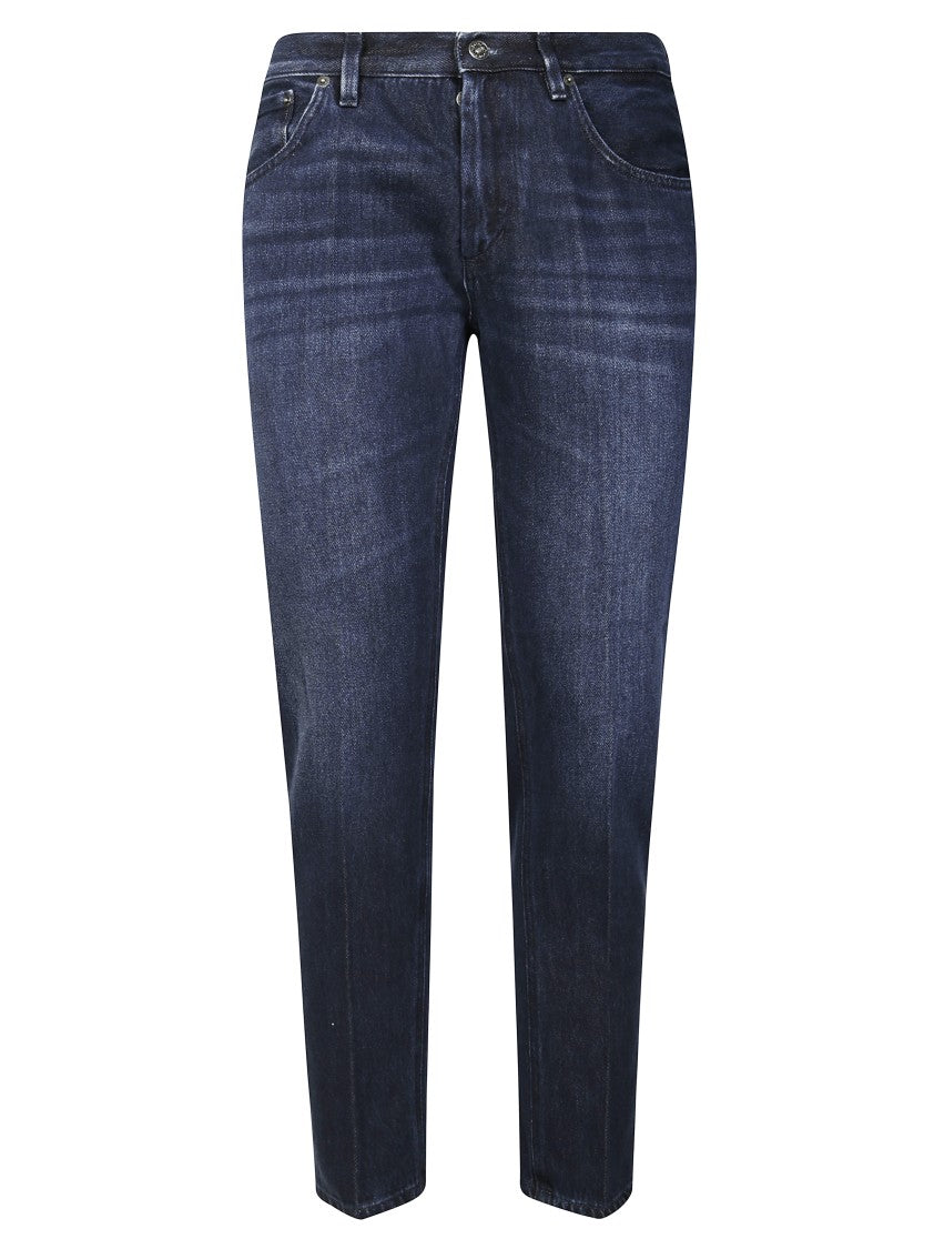 Dondup Dark Indigo Denim Jeans With Classic Five-Pocket Design