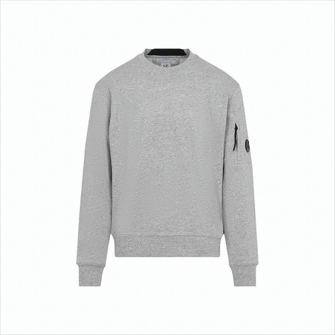 C.P. Company Heather Grey Long-Sleeve Crewneck Sweatshirt With Functional Details