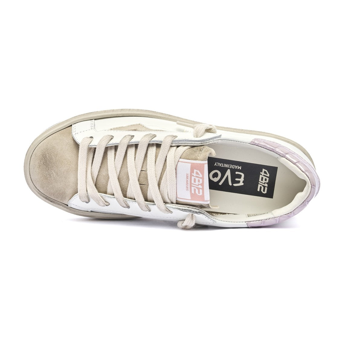 4B12 White Leather Evo Sneakers