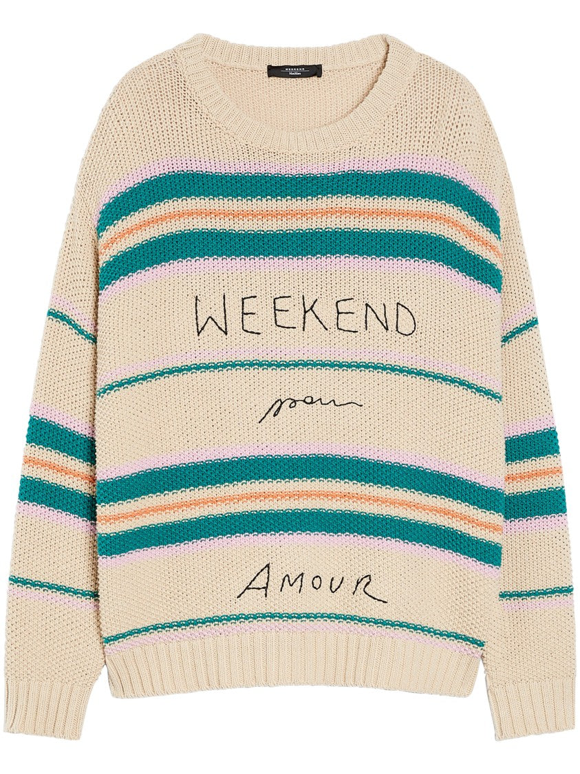 Max Mara Knit Sweater With Horizontal Stripes