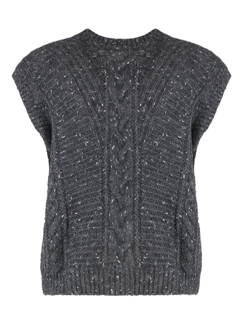 Max Mara Sleeveless Knitted Cardigan With Cable Design