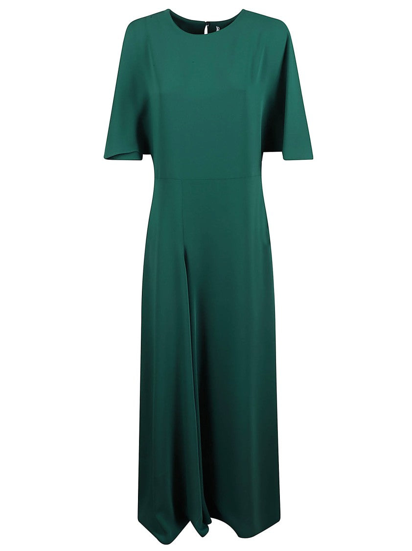 P.A.R.O.S.H. Midi Dress With Round Neckline And Keyhole Detail