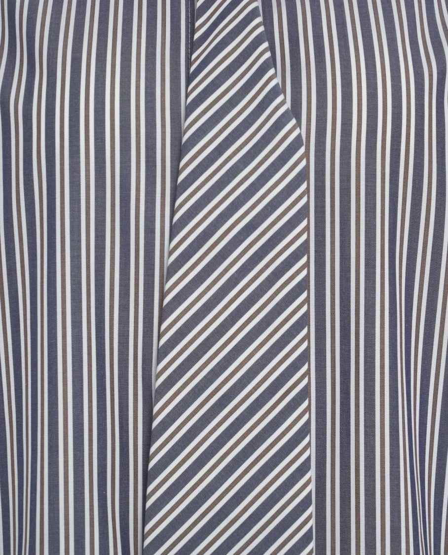 Solotre Striped Shirt With Tie Detail