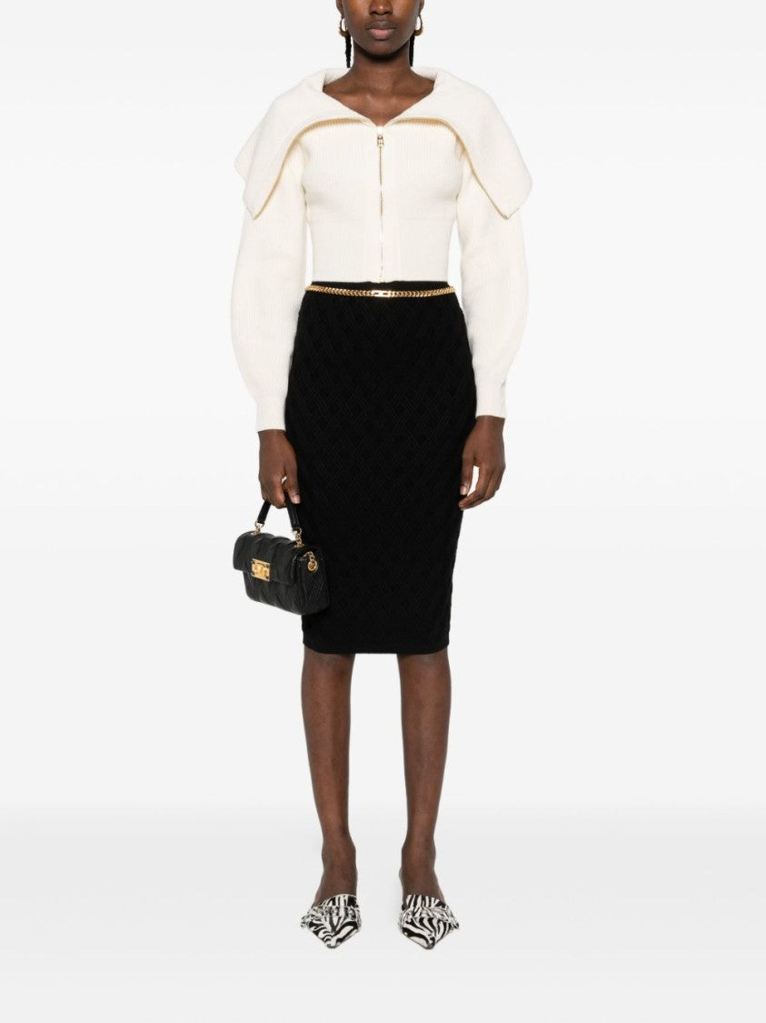 Elisabetta Franchi Fitted Pencil Midi Skirt