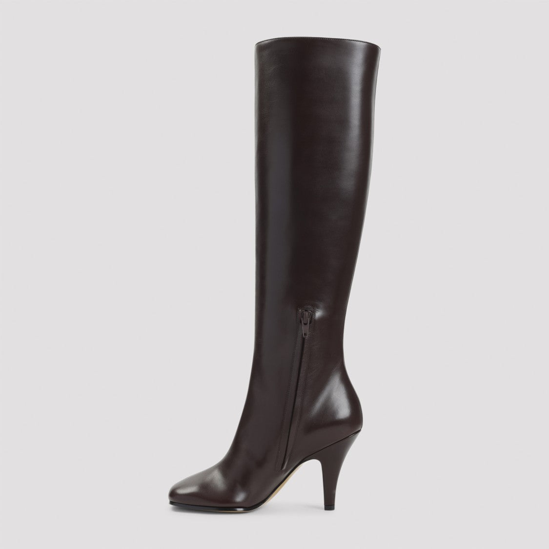 Phoebe Philo Knee-High Oxblood Brown Calf Leather Boots