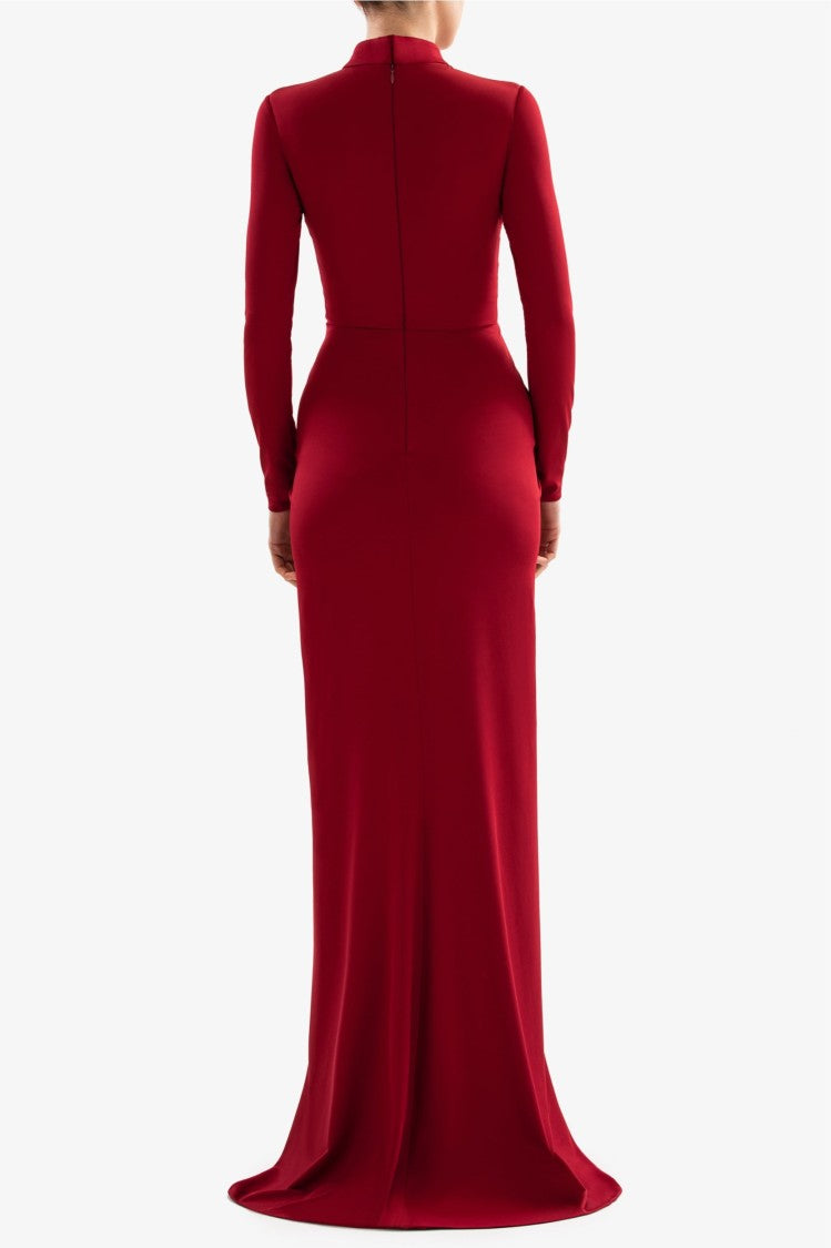 Saiid Kobeisy Jersey Pleated Long Dress