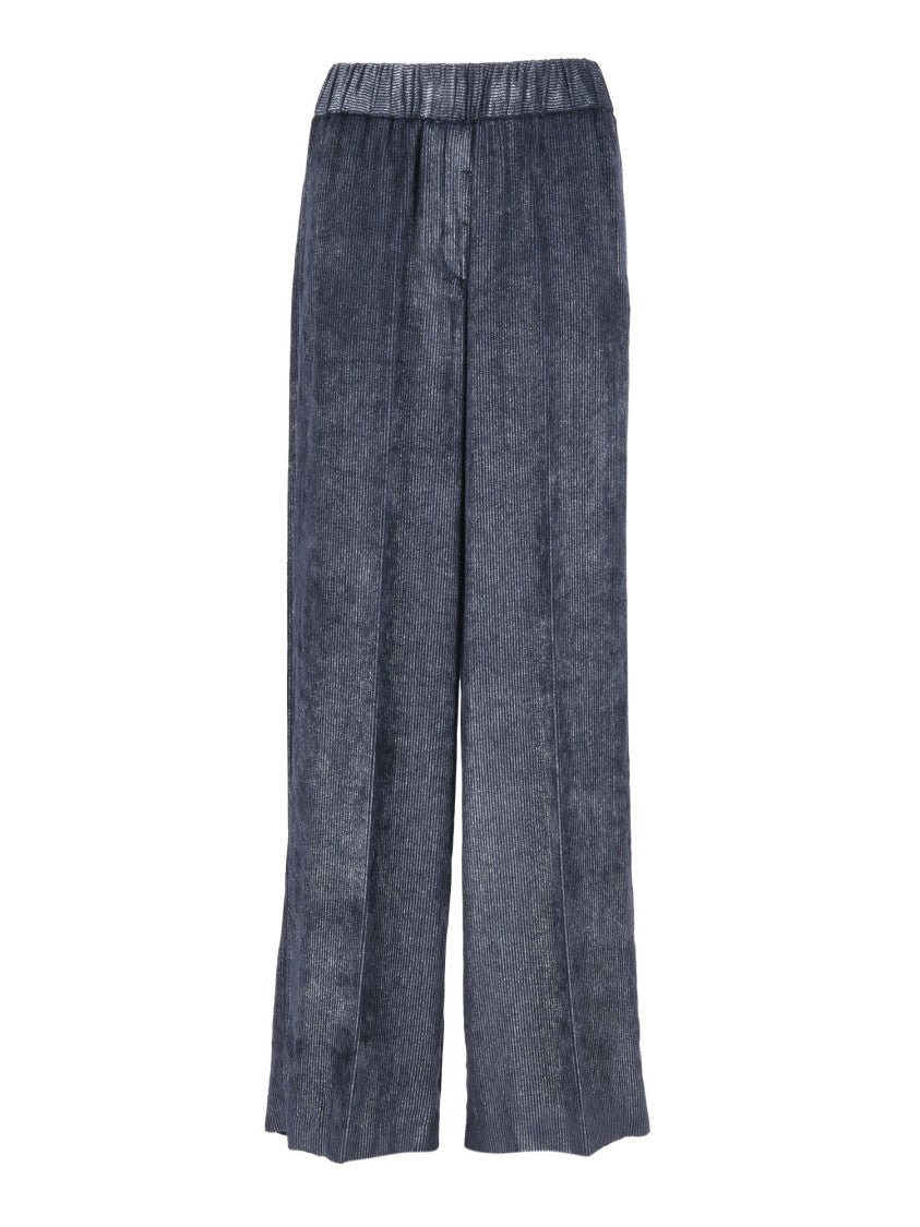 Peserico Wide-Leg Trousers With Ribbed Texture