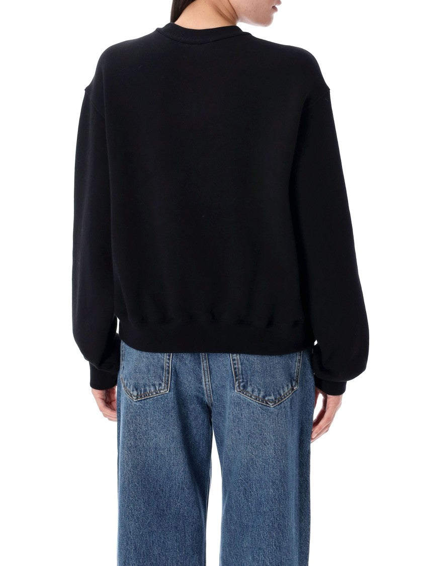 T By Alexander Wang Essential Terry Crew Sweatshirt W/ Puff