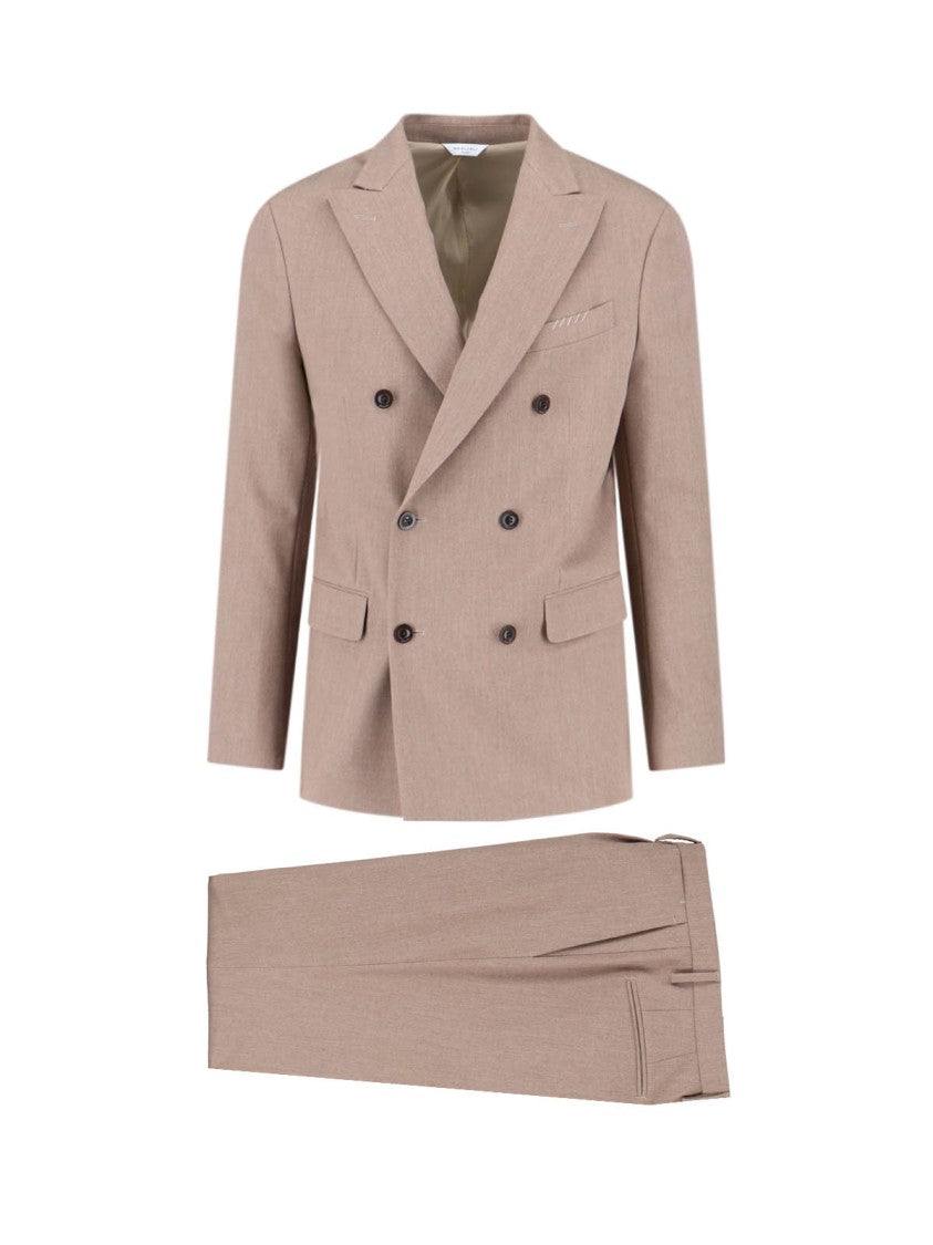 Boglioli Tailored Double-Breasted Suit With Notched Lapel And Textured Fabric