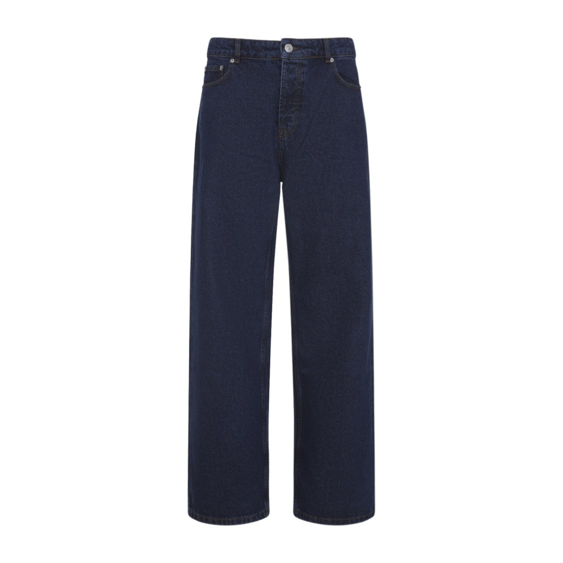 Ami Straight-Leg Denim Jeans With Mid-Rise And Classic Five-Pocket Design