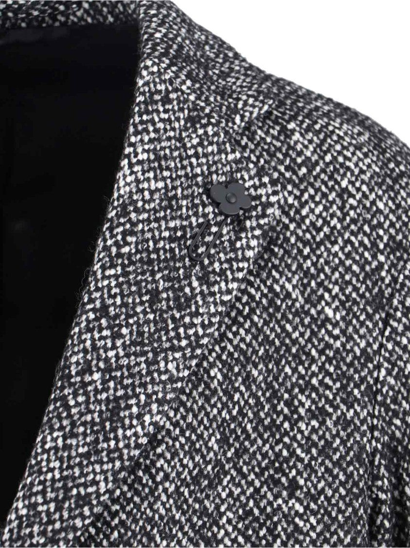 Lardini Single-Breasted Coat – Grey