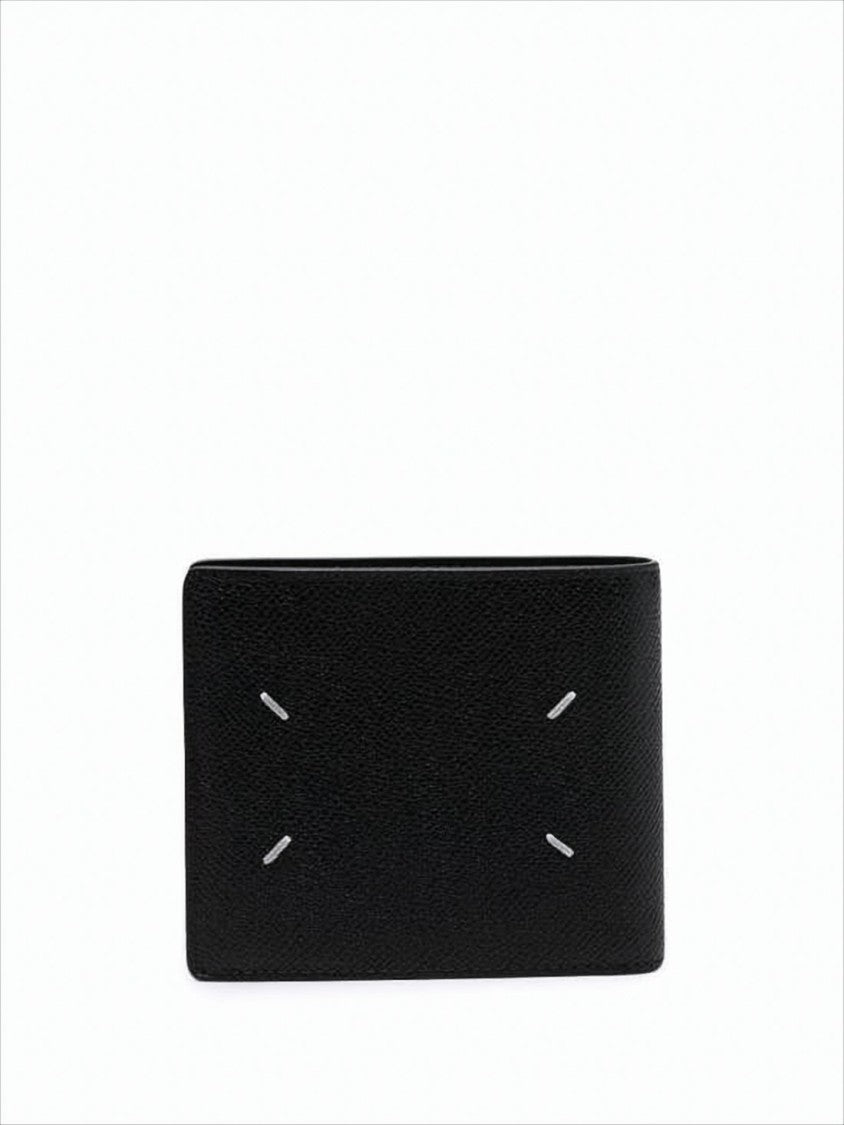 Maison Margiela Textured Calf Leather Bifold Wallet With Signature Stitches