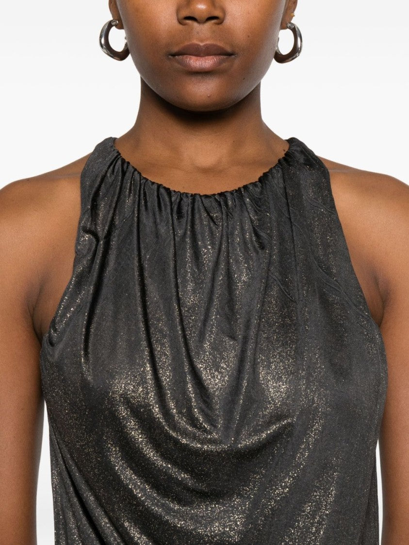 Diesel Gathered Neckline Gray Mini Dress
