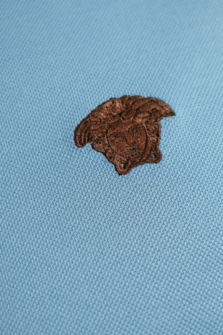 Versace Classic Blue Cotton Polo Shirt