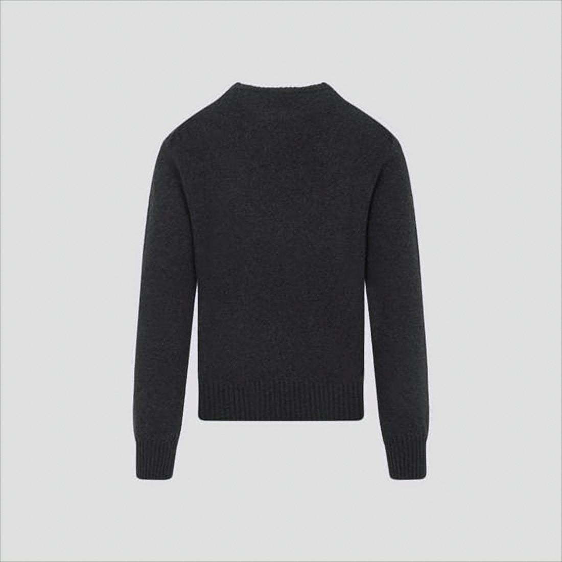 Ami Crew Neck Grey Cashmere Blend Knit Sweater