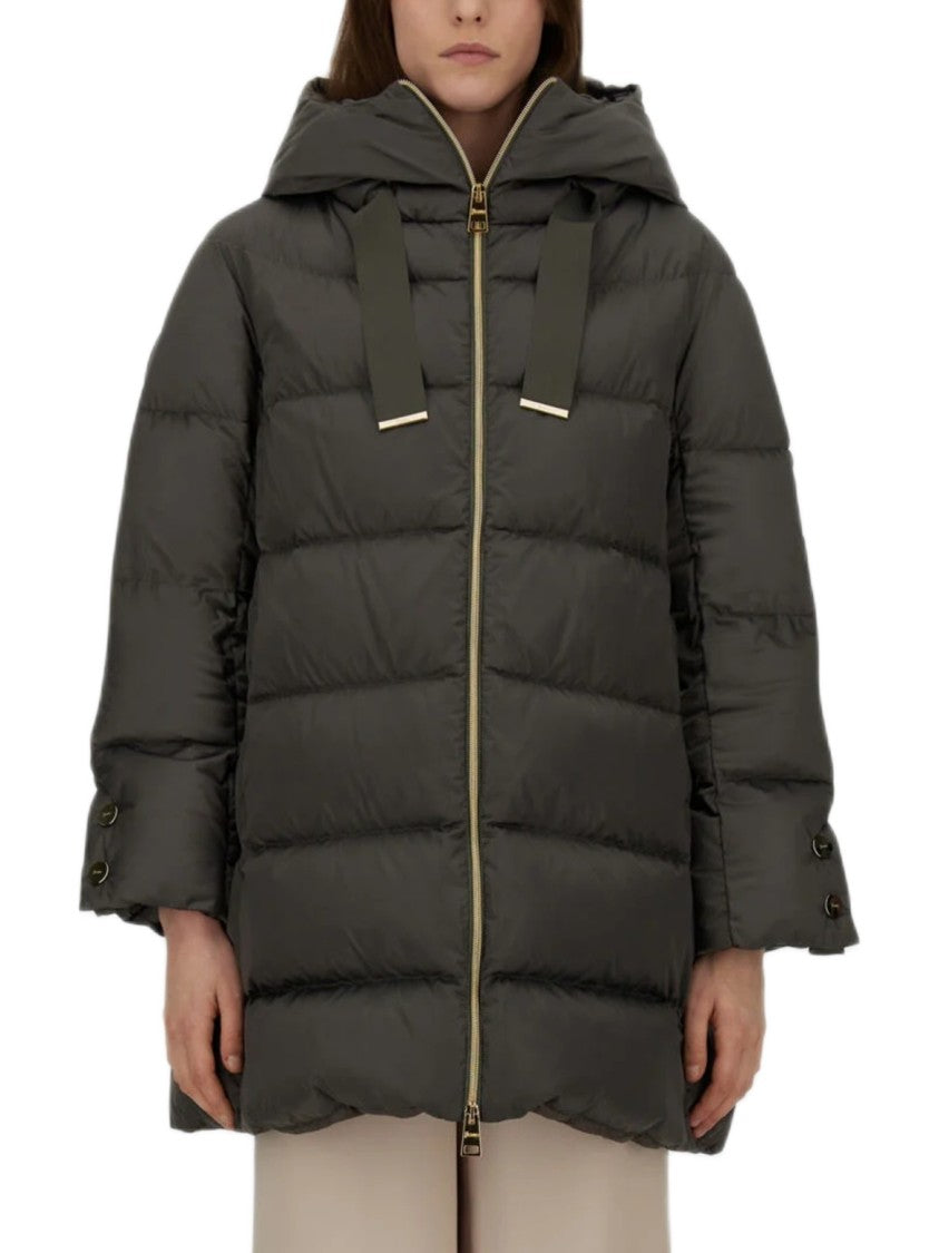 Herno Puffer Coat With Hood And Button-Detail Cuffs