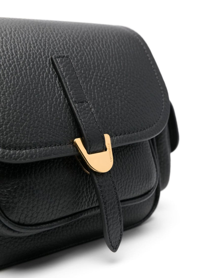 Coccinelle Structured Textured Shoulder Bag With Magnetic Flap Closure