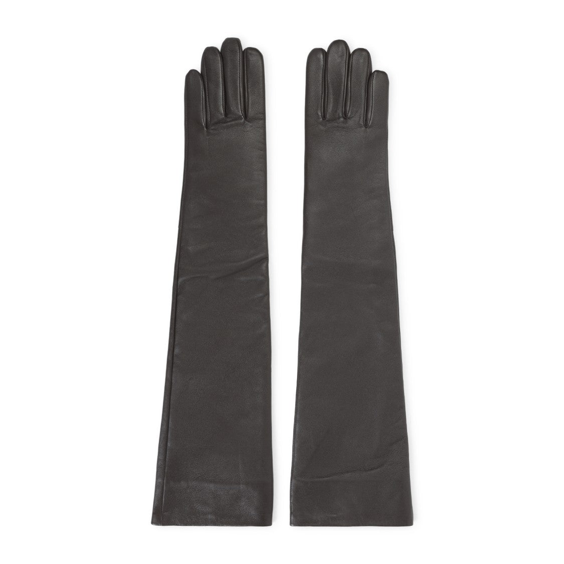 The Frankie Shop Long Black Leather Gloves