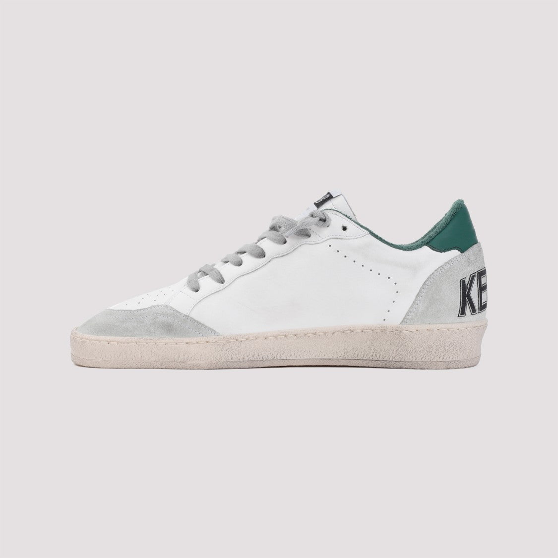 Golden Goose White Cow Leather Vamp Sneakers With Unique Used And Dirty Effect