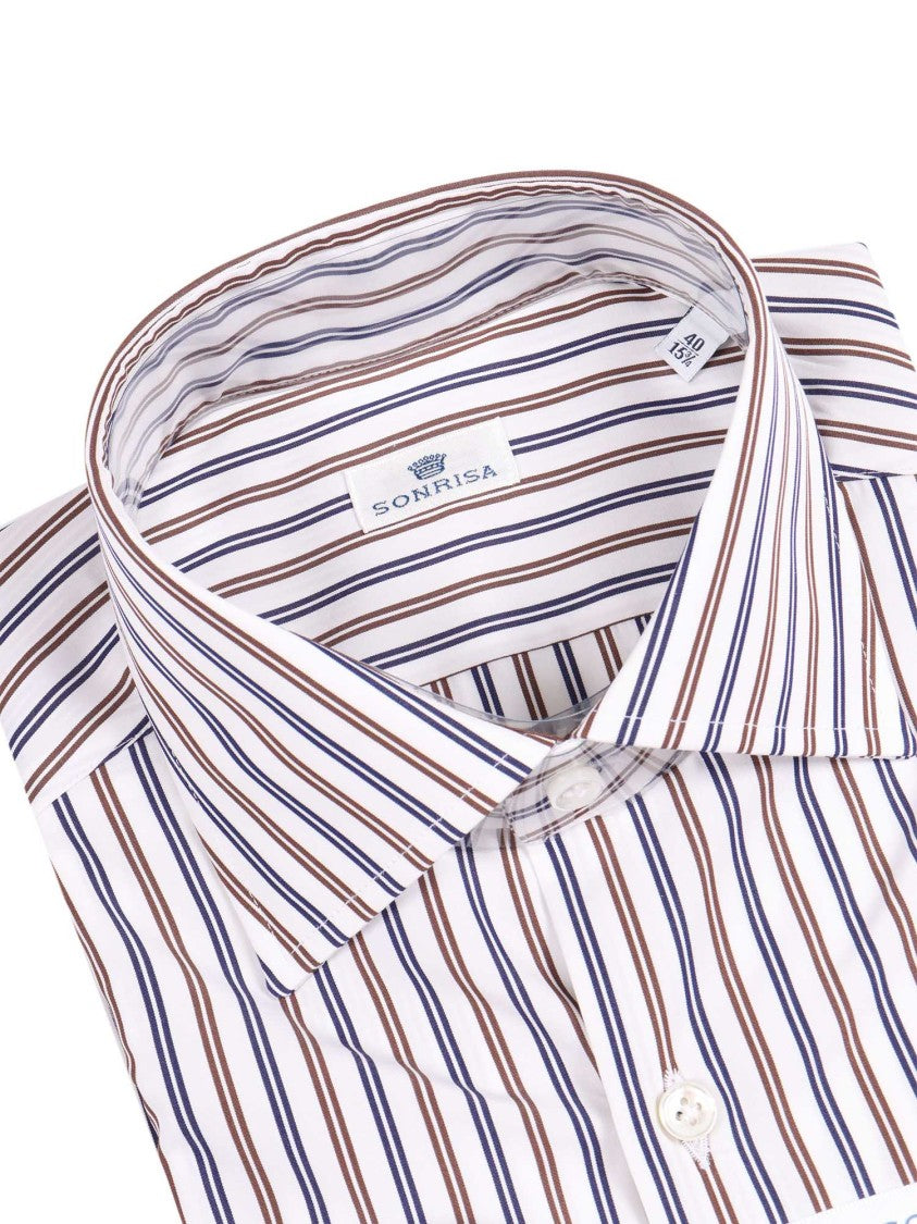 Sonrisa Striped Cotton Dress Shirt