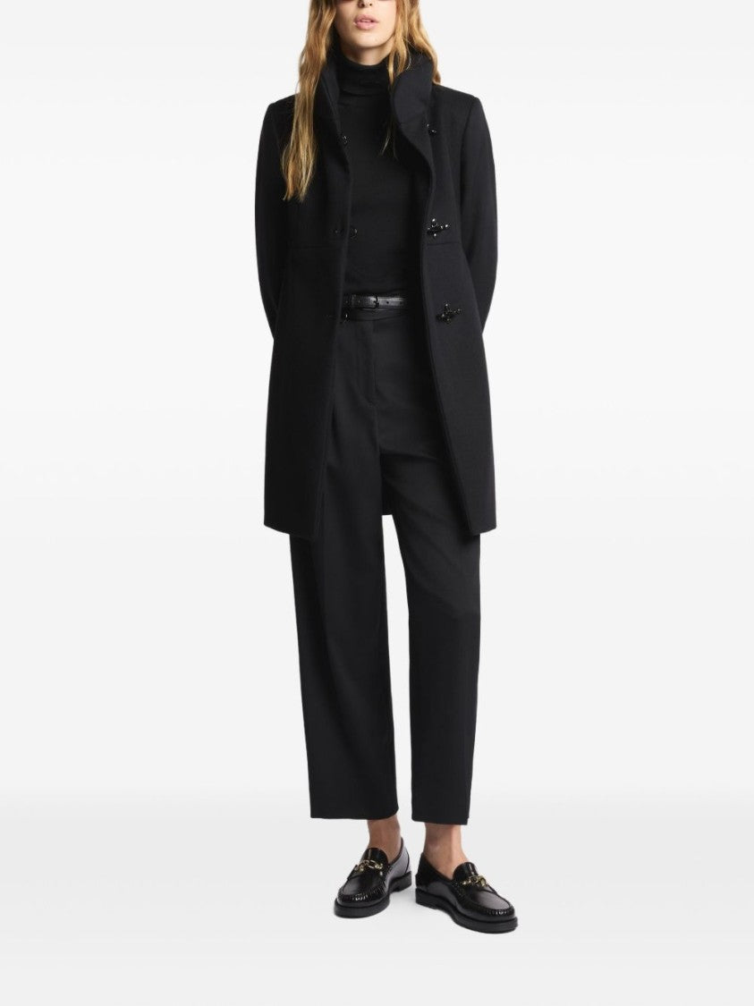 Fay Tailored Black Jacket With High Collar