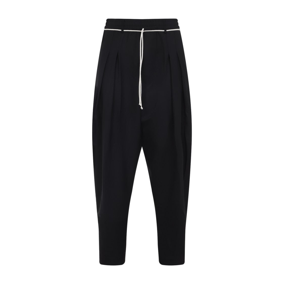 Mordecai Black Virgin Wool Drawstring Pant