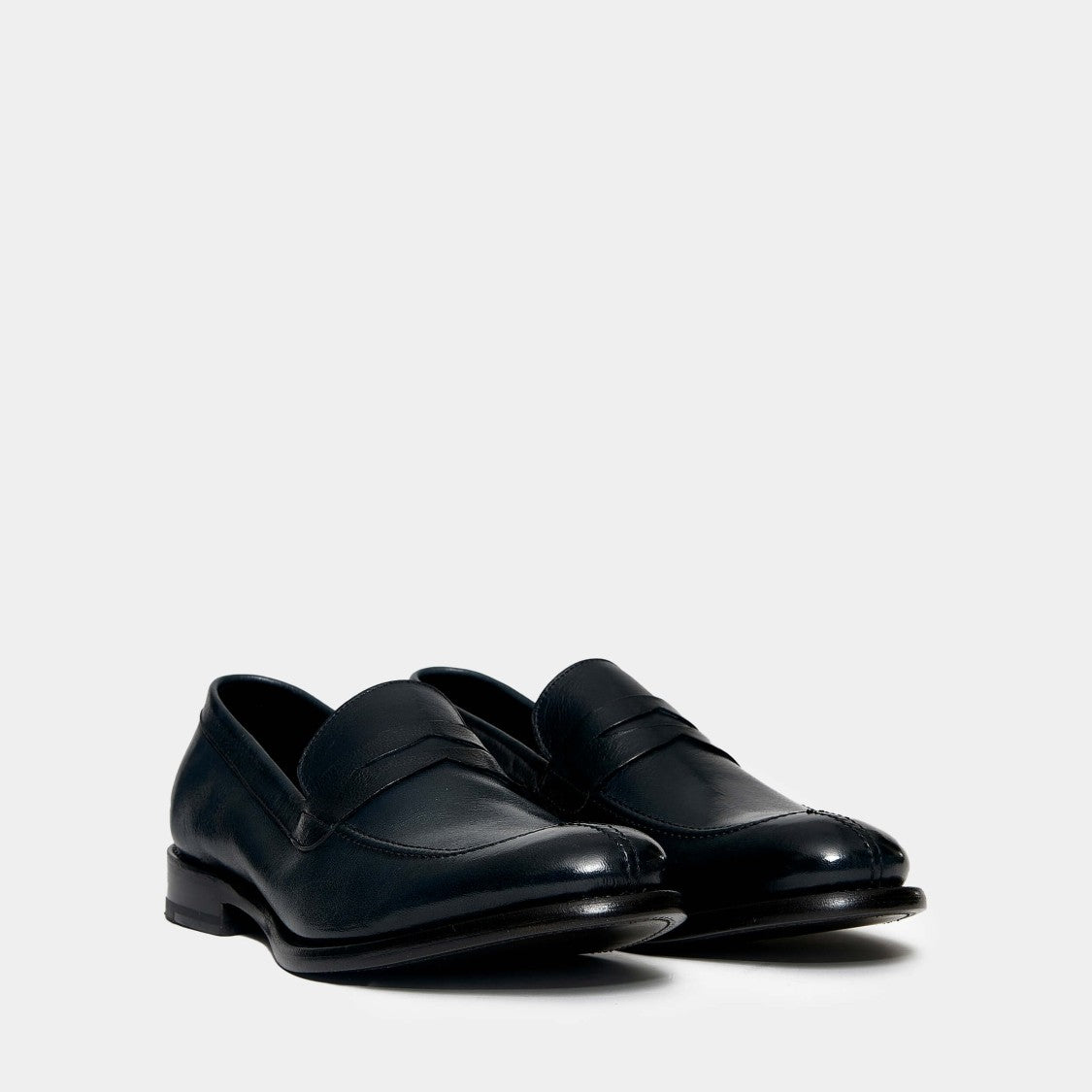 Ortigni Blue Leather Moccasin