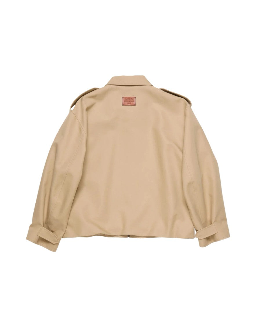 Acne Studios Beige Satin Cotton Jacket