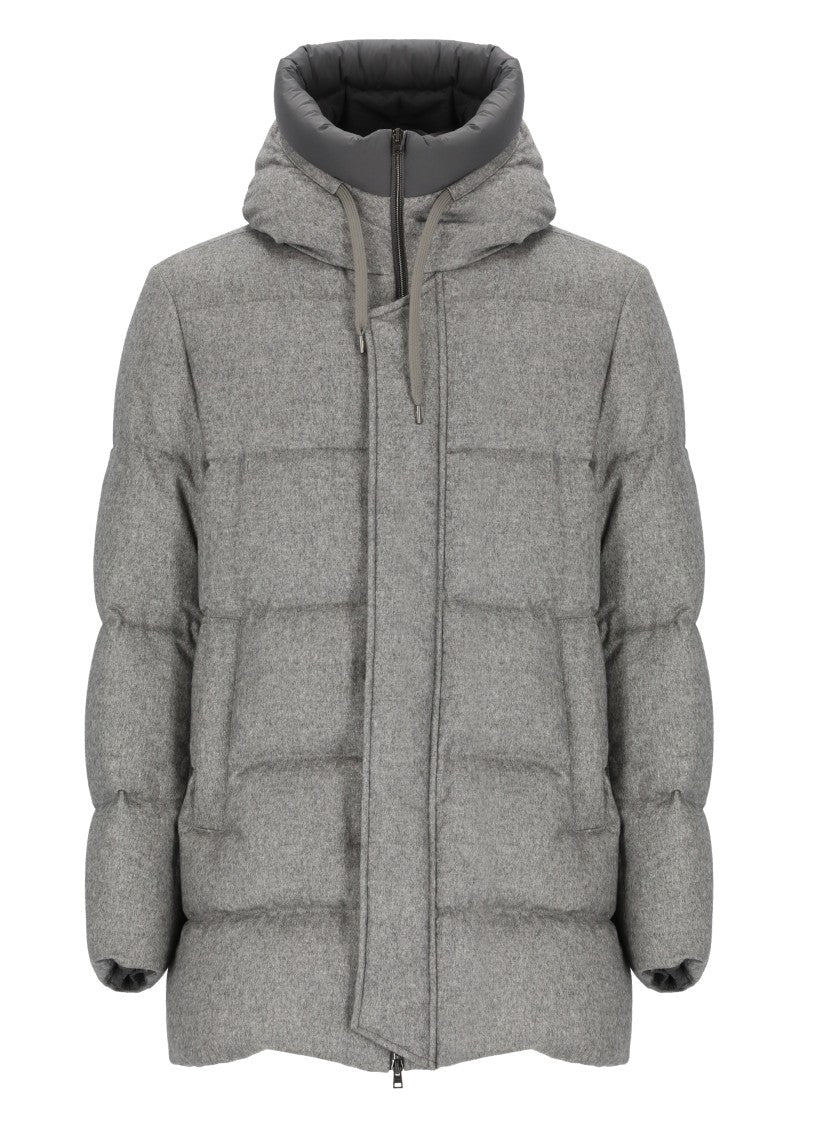 Herno Cashmere And Silk Padded Bomber Jacket