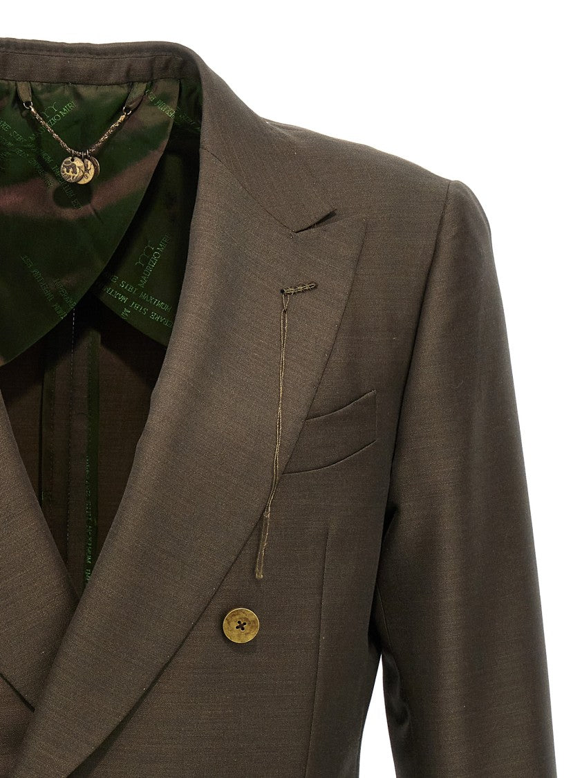 Maurizio Miri Double-Breasted Wool Blend Blazer