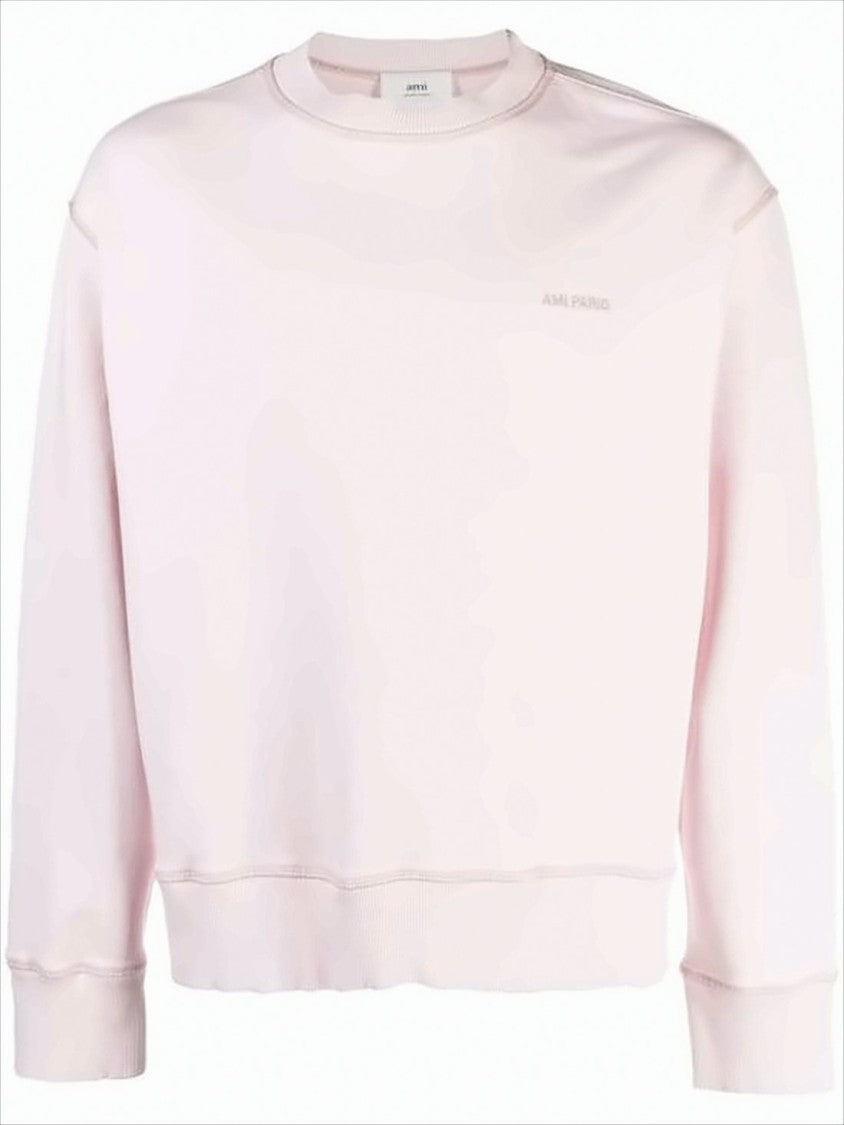 Ami Relaxed Fit Long-Sleeve Top With Cropped Hem